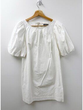 Vineyard Vines Dress White Cotton Puff Sleeve Summer Preppy Back Tie Sz XS NEW